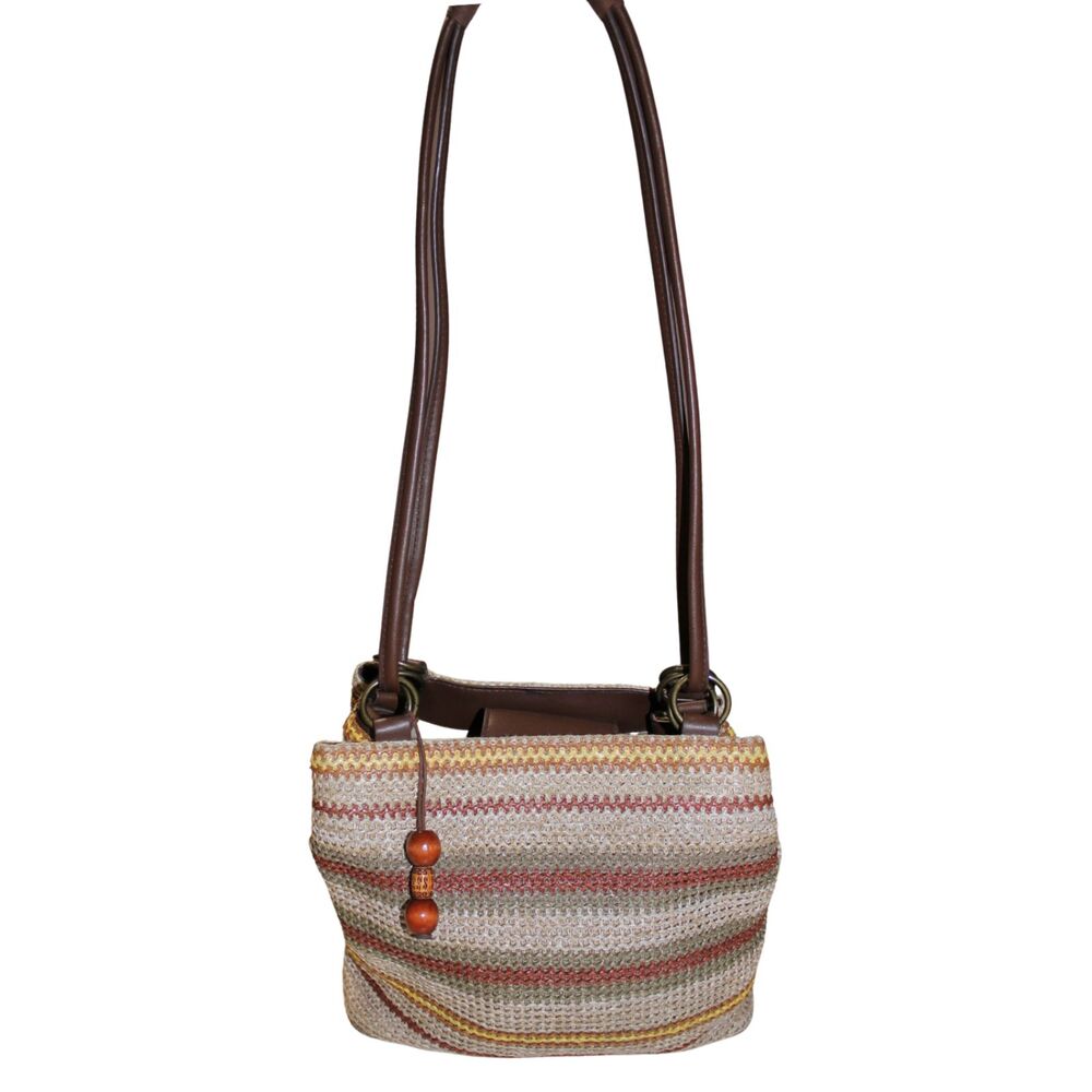 Relativity Striped Woven Straw Shoulder Bag - Picture 2 of 7